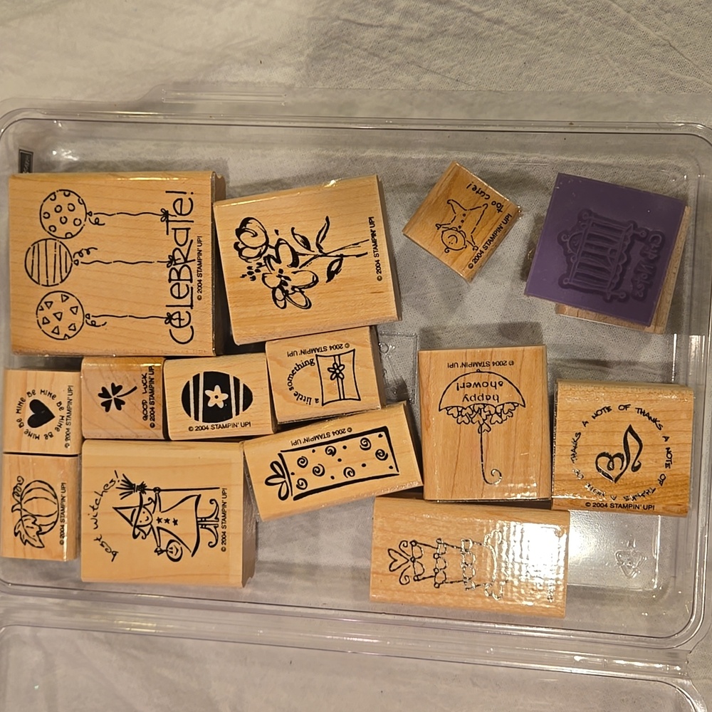 Stampin' Up! Celebration Wooden Stamp Collection Retired